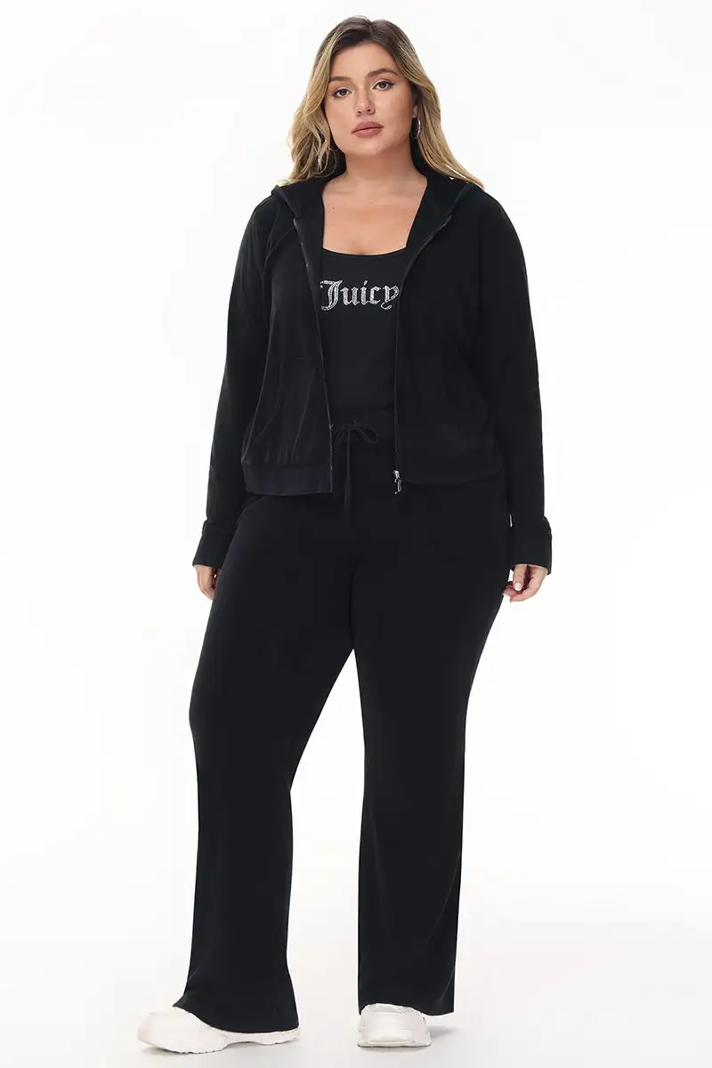 Plus-Size Big Bling Towel Terry Track Pants
