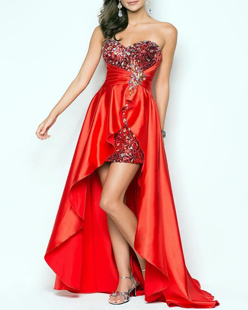 strapless sequined silk mini dress Gown