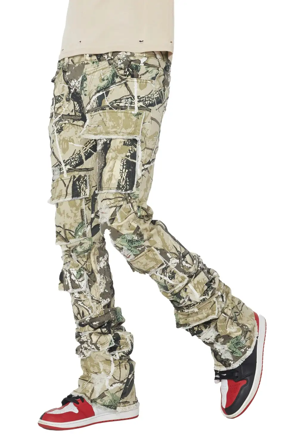 Petrus Tree Camo Super Stacked Flare Jean