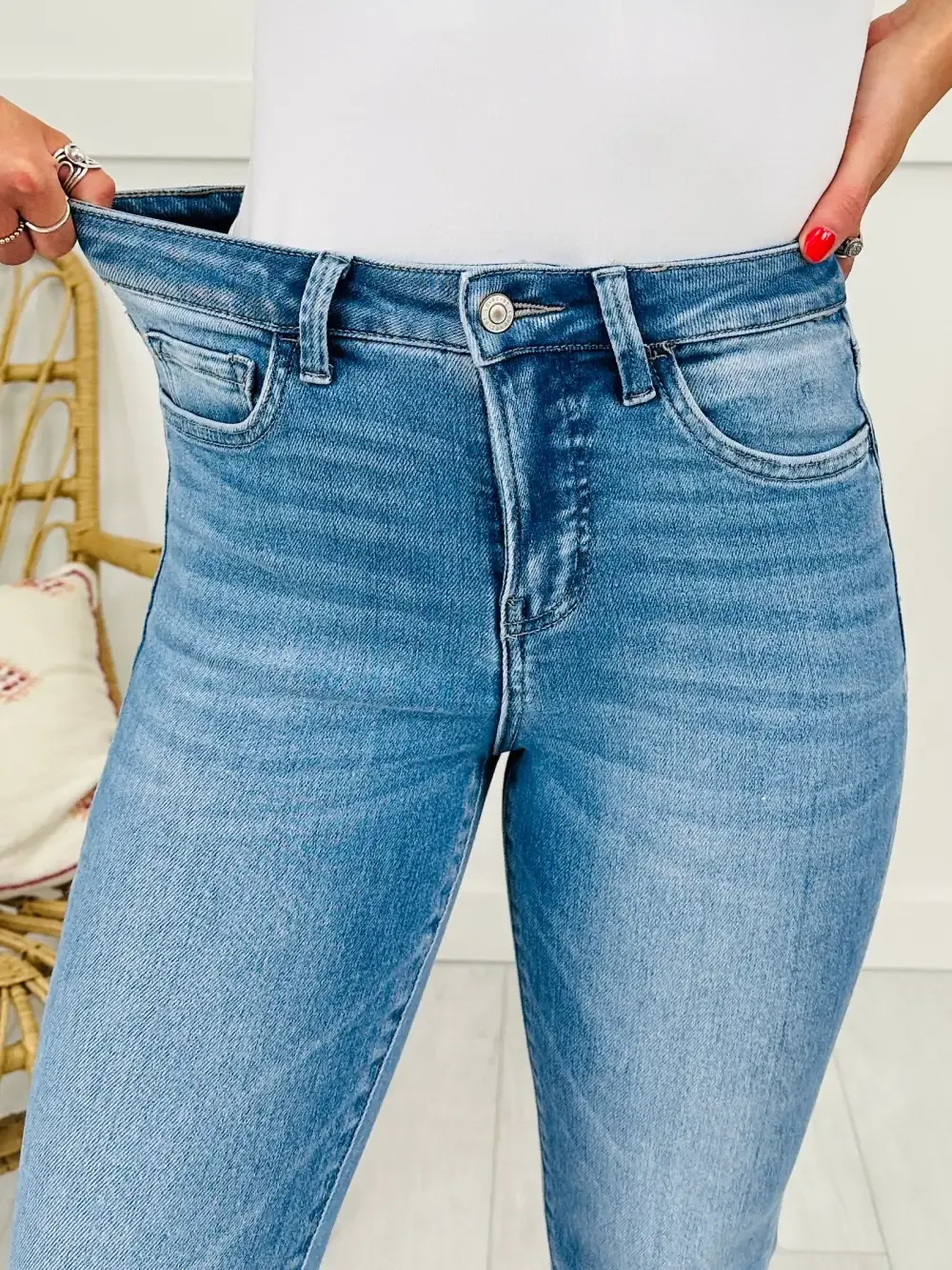 Severely Soft Tummy Control Cropped Kick Flare Jeans