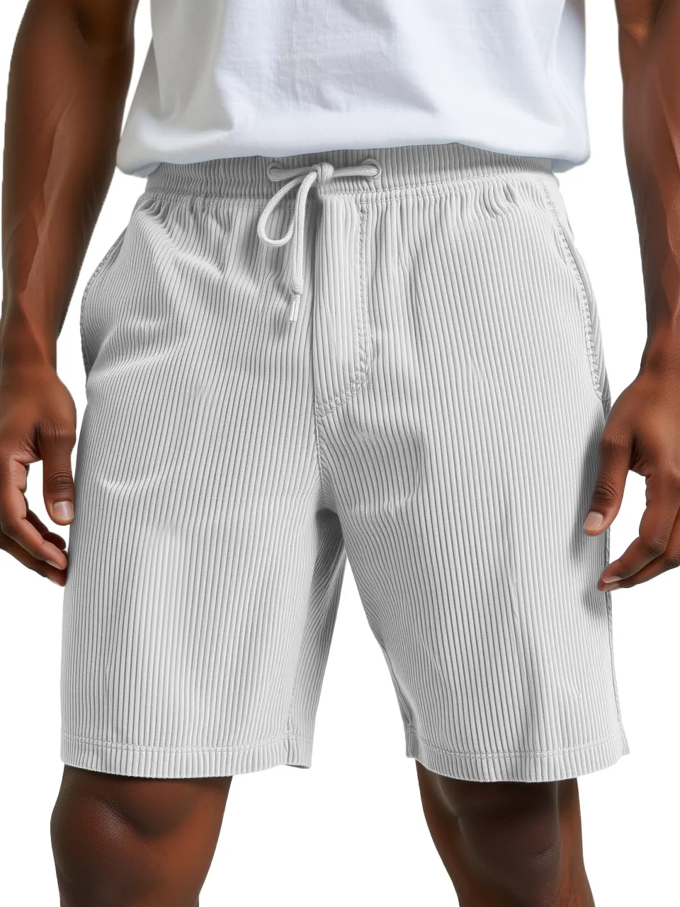 Men's Simple Retro Daily Casual Vertical Pit Loose Shorts