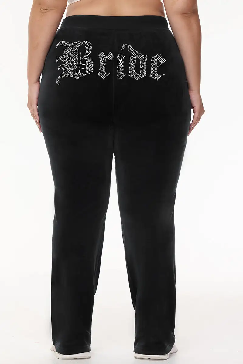 Bride Big Bling Velour Track Pants