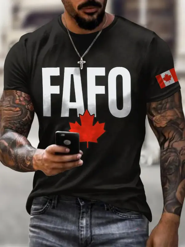 Men'S Retro FAFO Canada Print T-Shirt