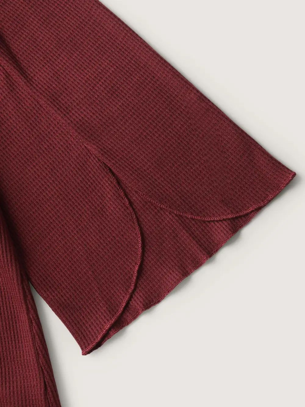 Split Bell Sleeve Waffle T-Shirt