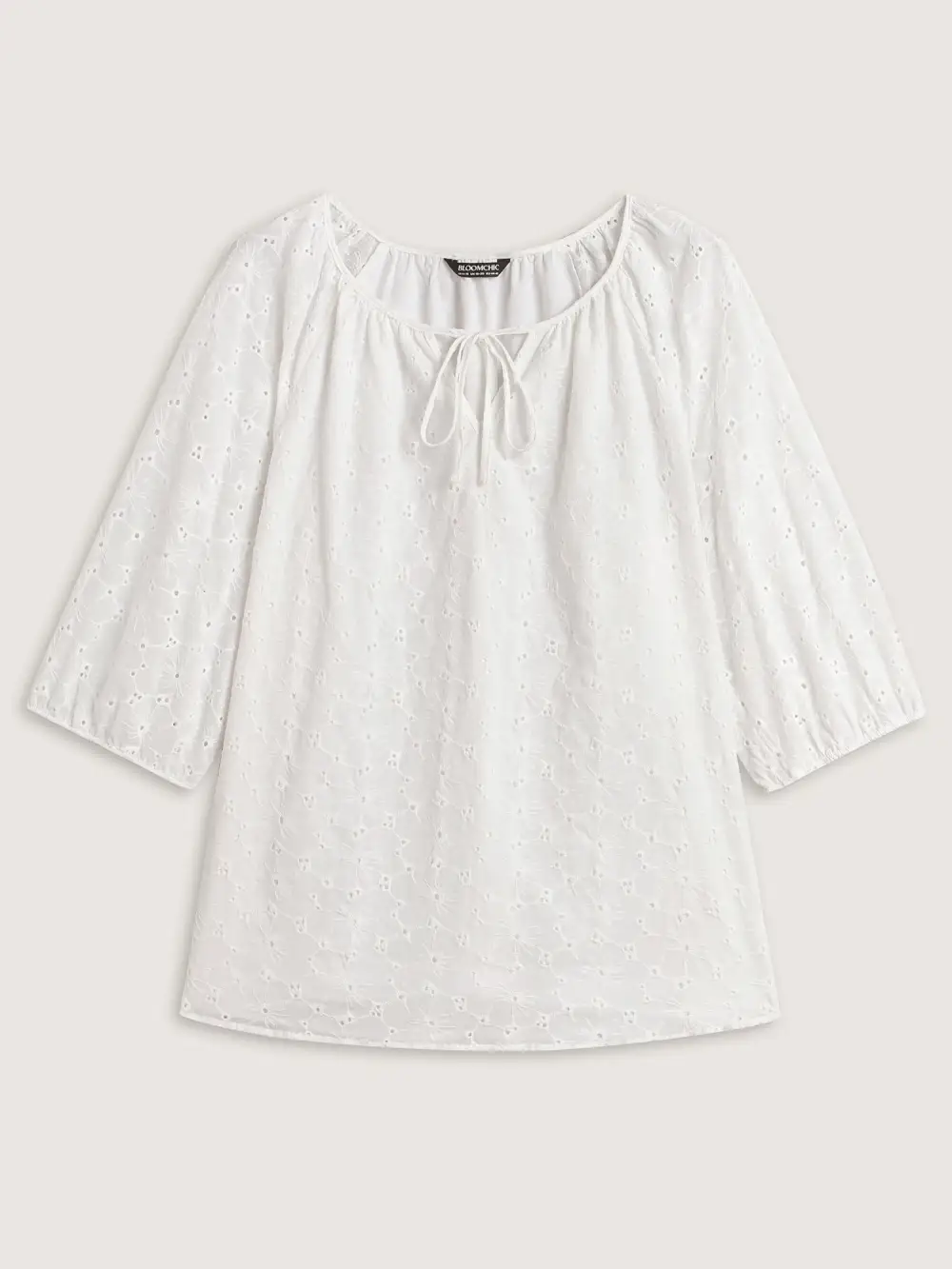 Pure Cotton Eyelet Texture Blouse