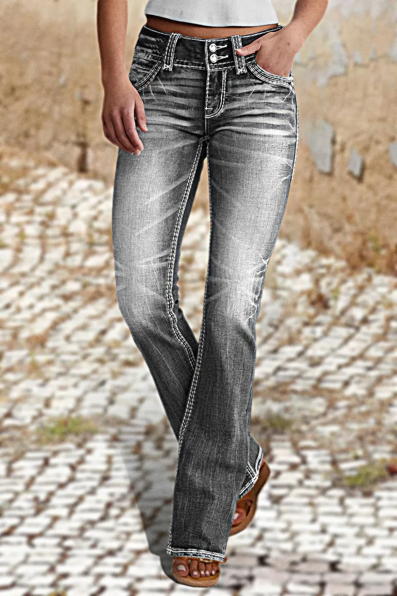 90s Vintage Slant Pocket Bootcut Jeans