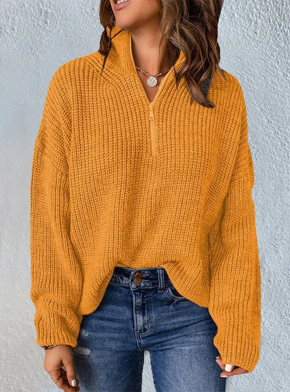 Casual Stand Collar Cotton Sweater Sweater