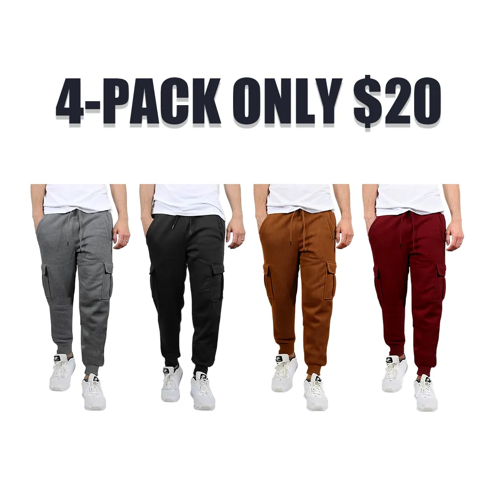 Men's Fleece Lined Cargo Jogger Sweatpants