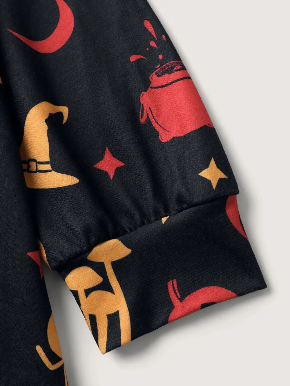 Witchy Pumpkin Print Neck Tie Hoodie