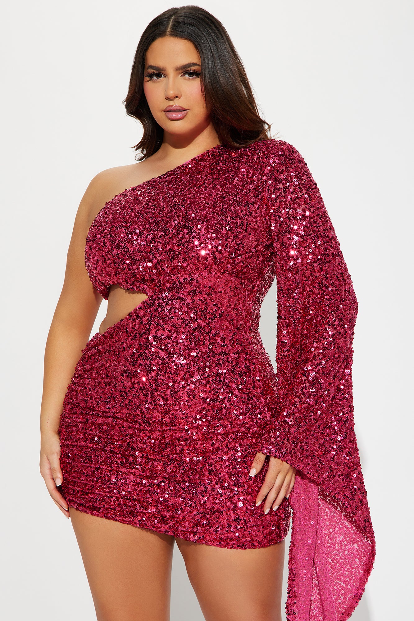 Leilani Sequin Mini Dress - Hot Pink