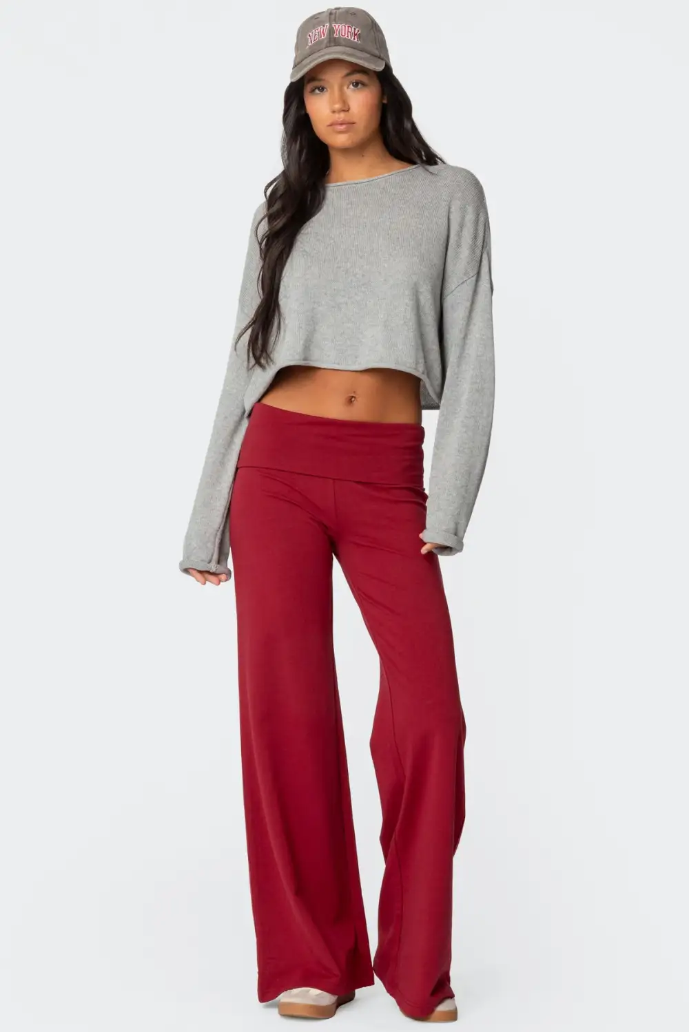 Wide Leg Fold Over Pants