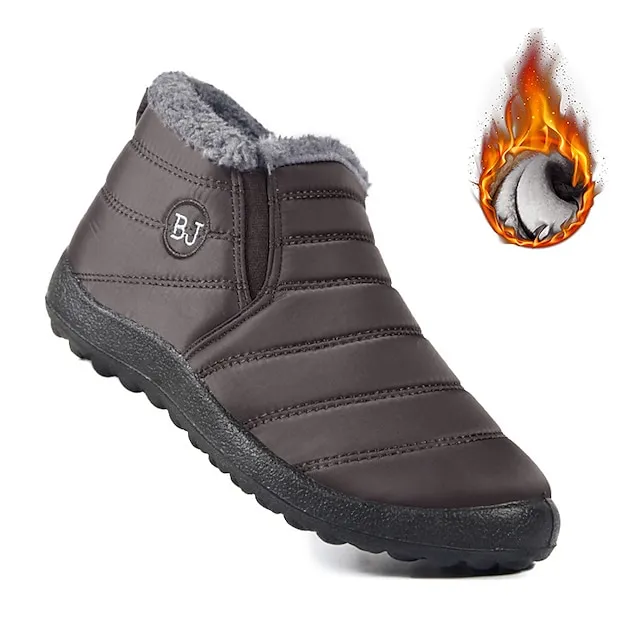 Women's Sneakers Boots Snow Boots Plus Size Winter Boots Daily Fleece Lined Booties Ankle Boots Winter Flat Heel Round Toe Plush Casual Comfort Elastic Fabric Loafer Solid Color Black Red Blue
