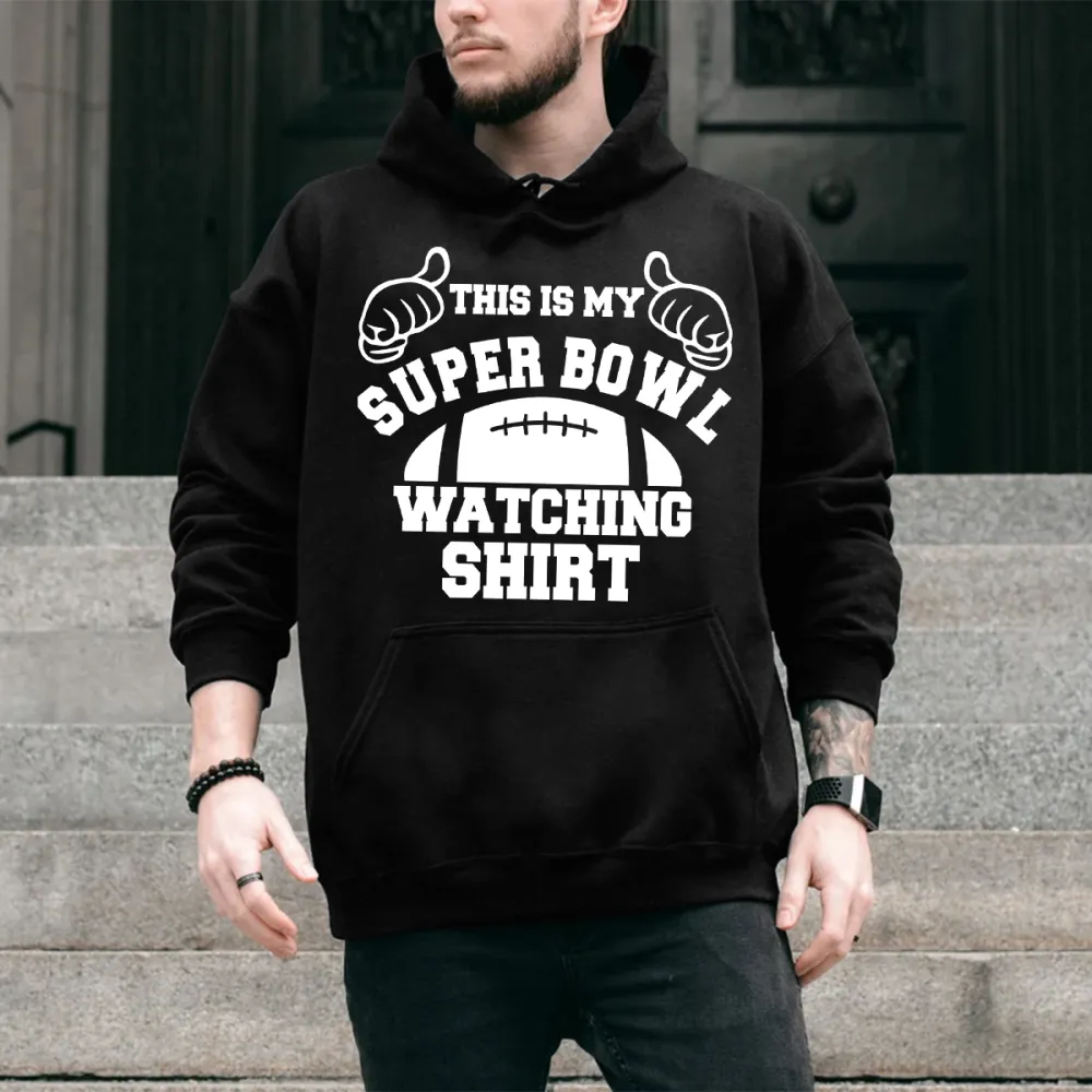 5 Women'S This Is My Super Bowl Watching Shirt Print Long Sleeved Hoodie