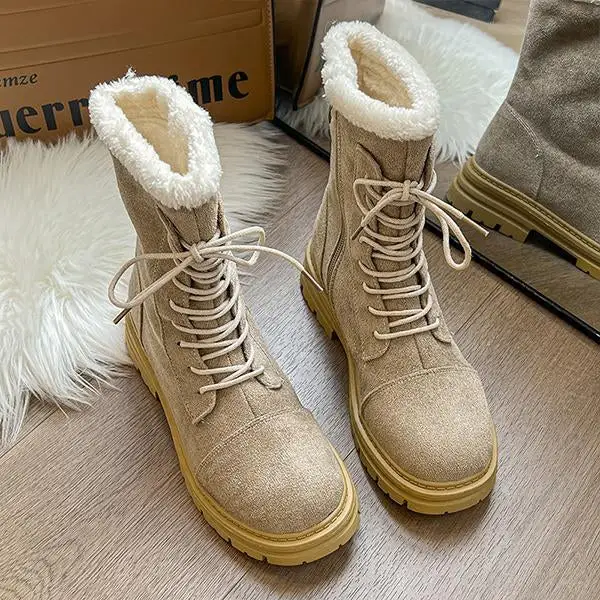 Women’s Casual Flat Plush Snow Martin Boots 88814907S