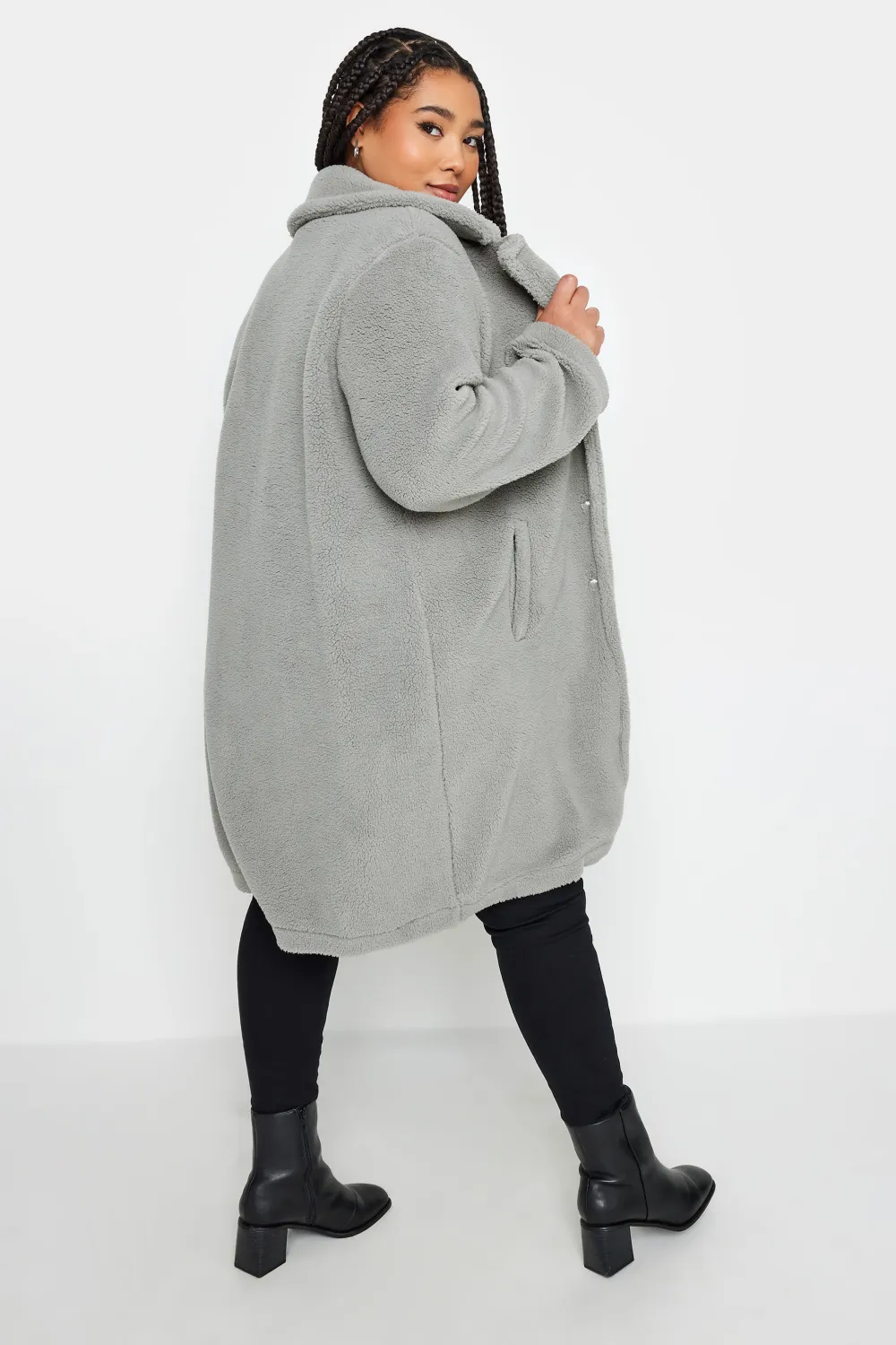 YOURS Curve Beige Brown Faux Fur Coat