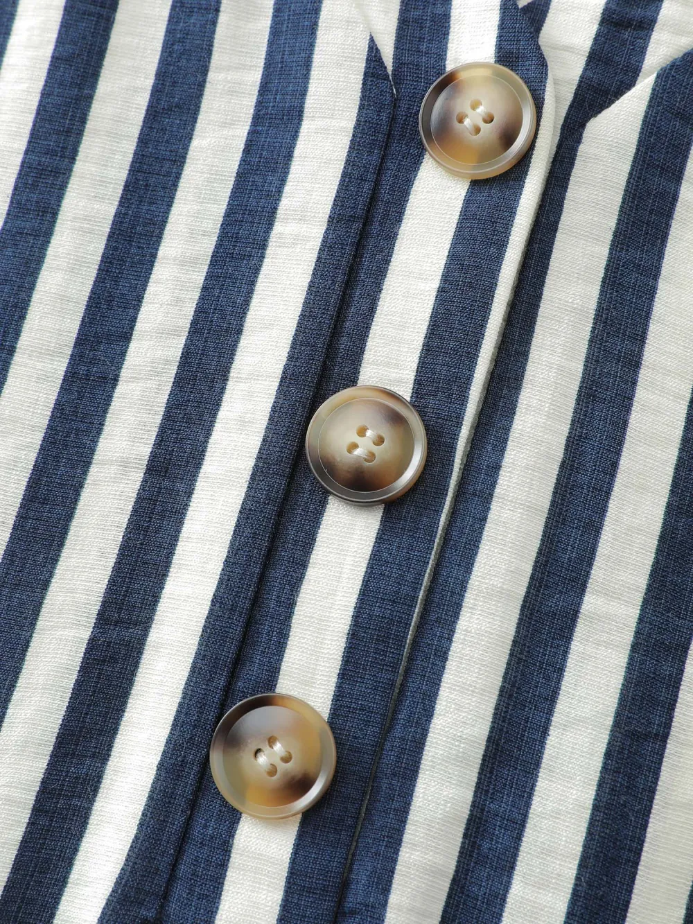 Rayon Stripe Pockets Drawstring Midi Dress