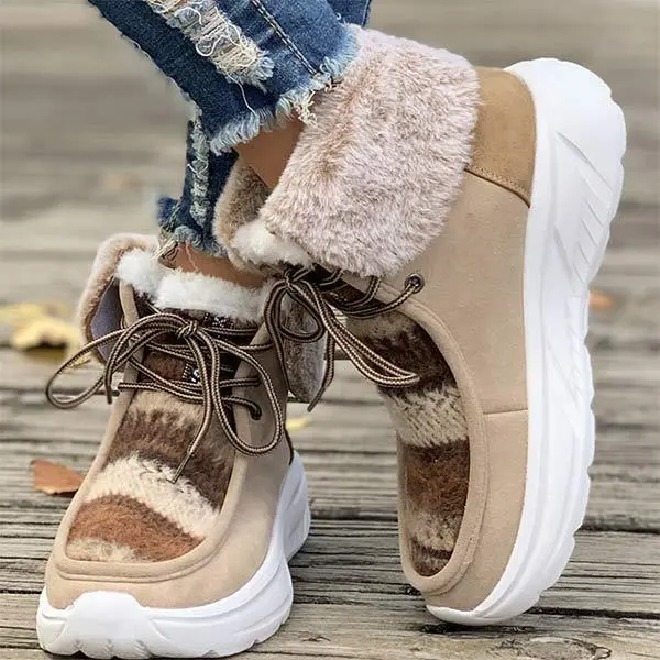 Women's Thick Sole Snow Boots with Plush Lining 06030674C