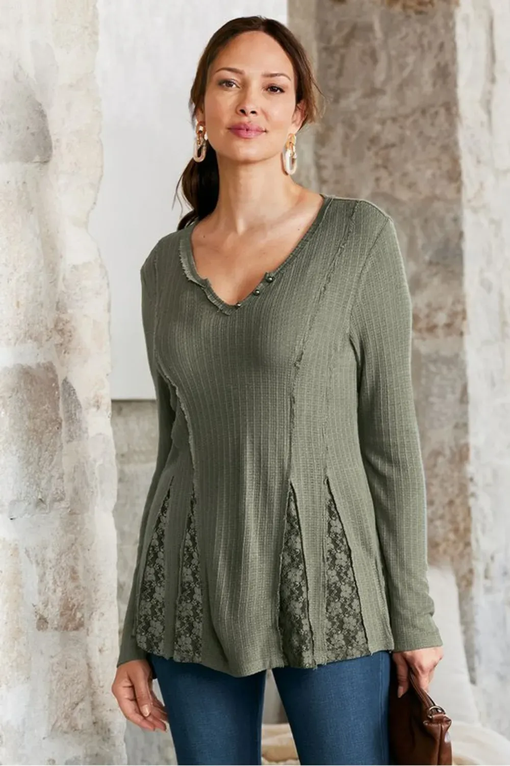 So Smitten Long Sleeve Pointelle Top