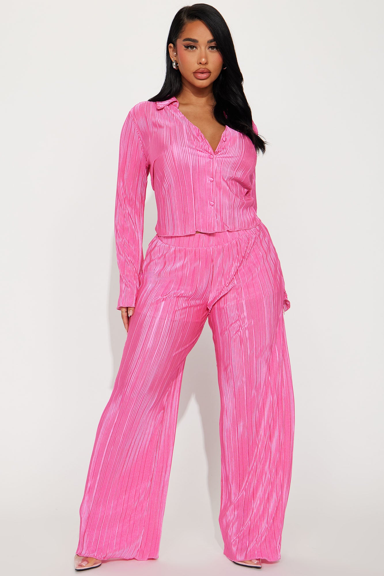 Simply Yours Plisse Pant Set - Pink