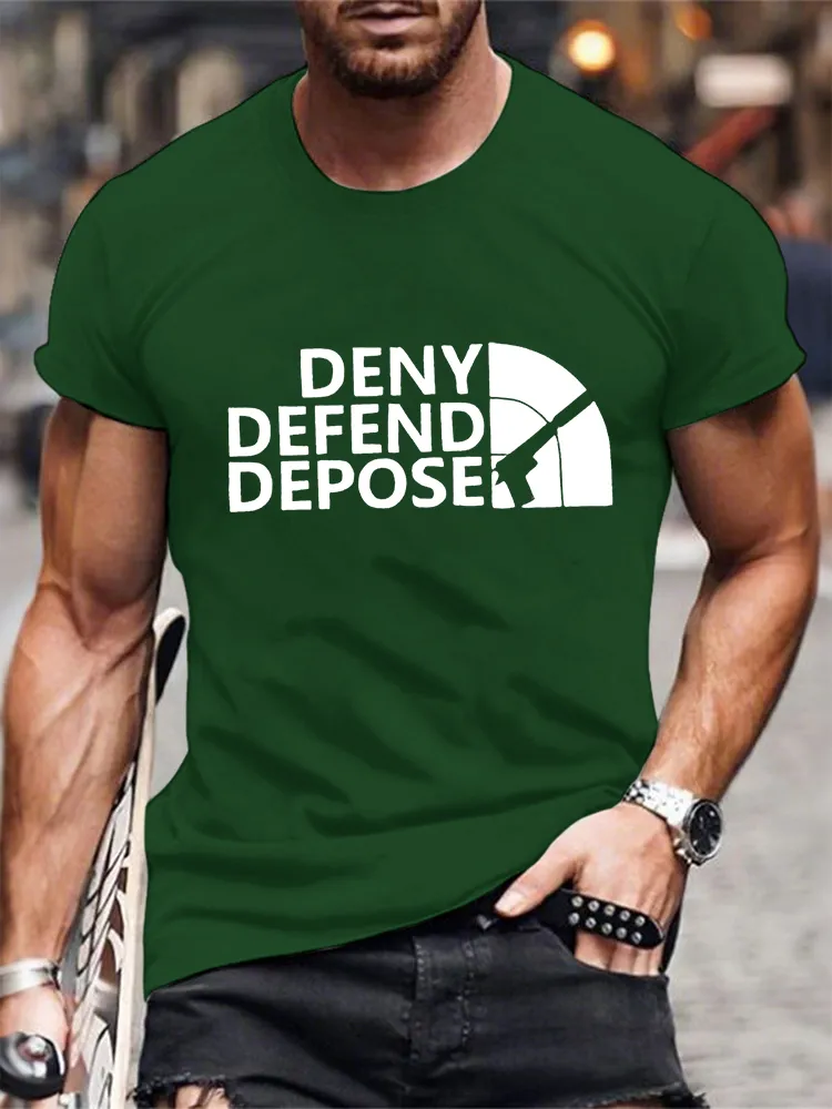 Men'S Deny Defend Depose Short Sleeve Round Neck Pure Cotton T-Shirt