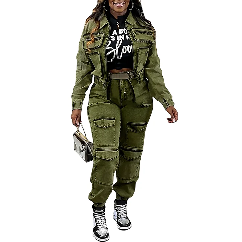 Women's 2-Piece Washed Denim Set