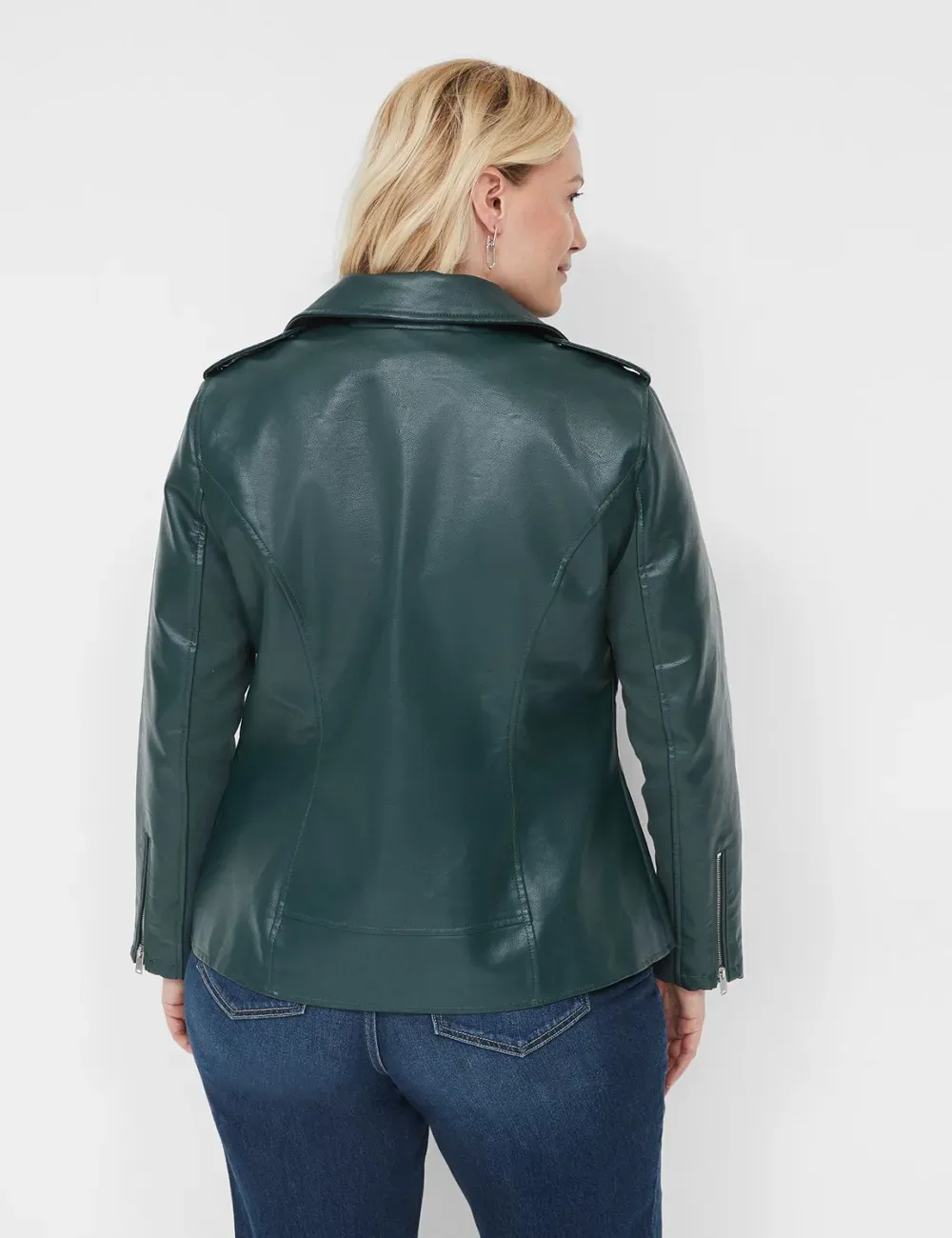Faux-Leather Moto Jacket