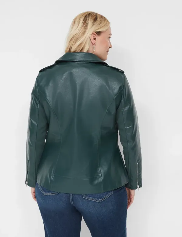 Faux-Leather Moto Jacket