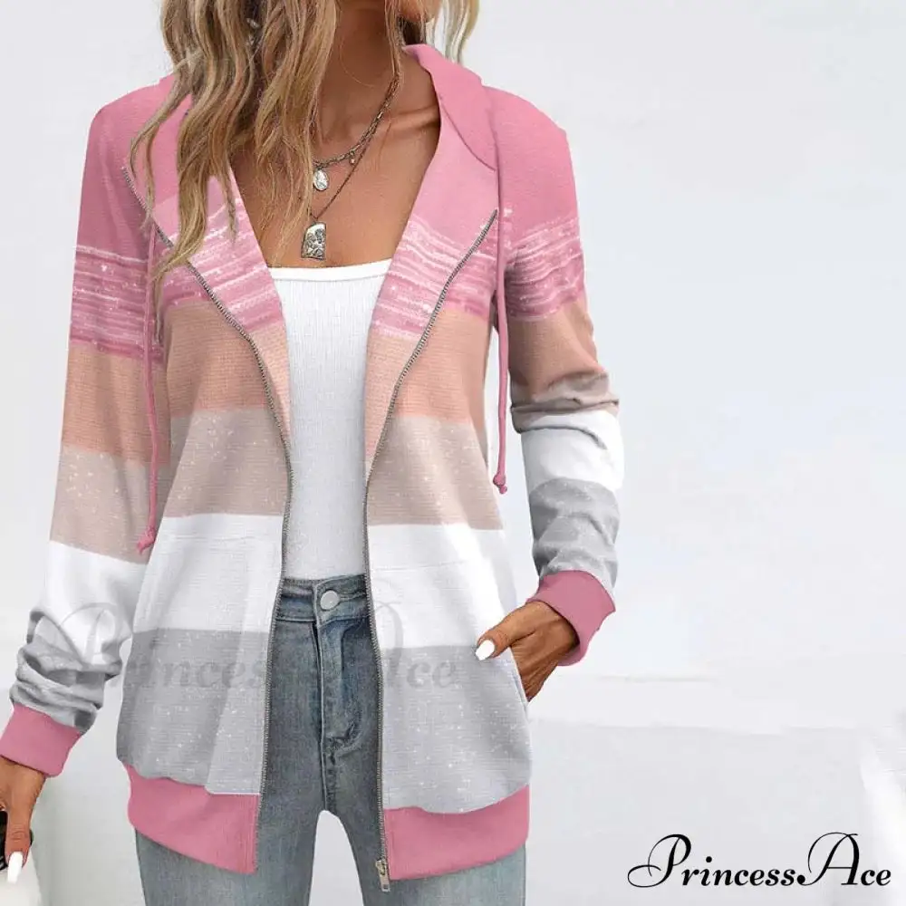 Jacket Hooded with Color Blocking