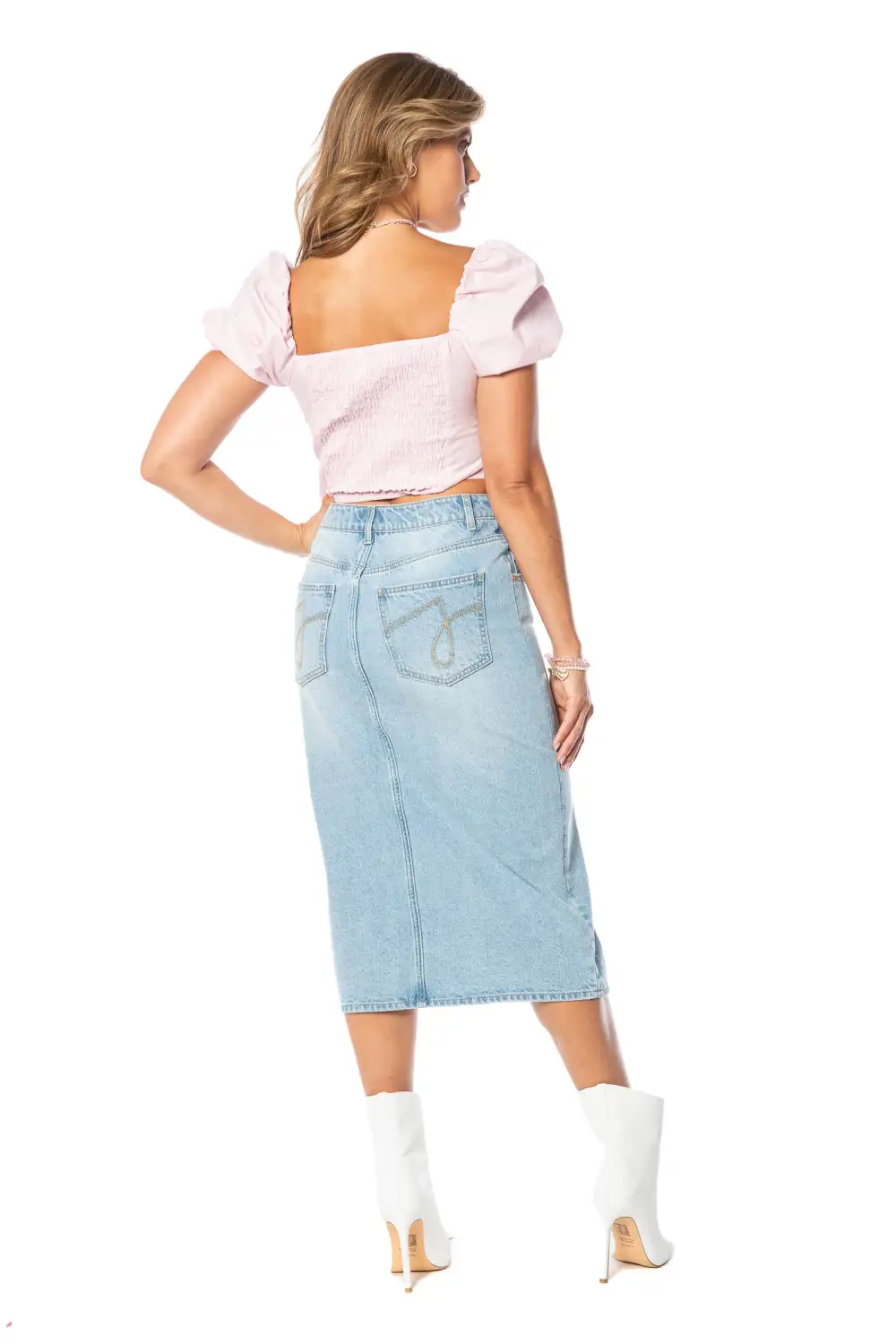 Front Panel Midi Skirt