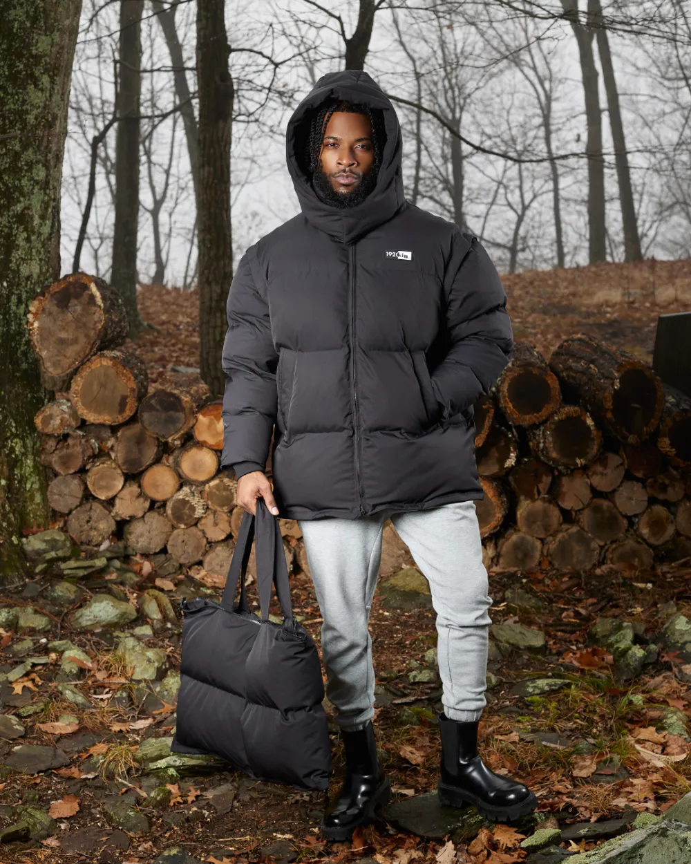 Black Pepper Long Utility Puffer