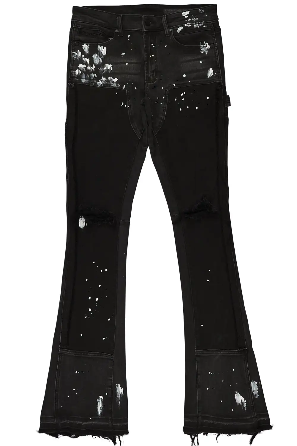 Carson Black Stacked Flare Jean