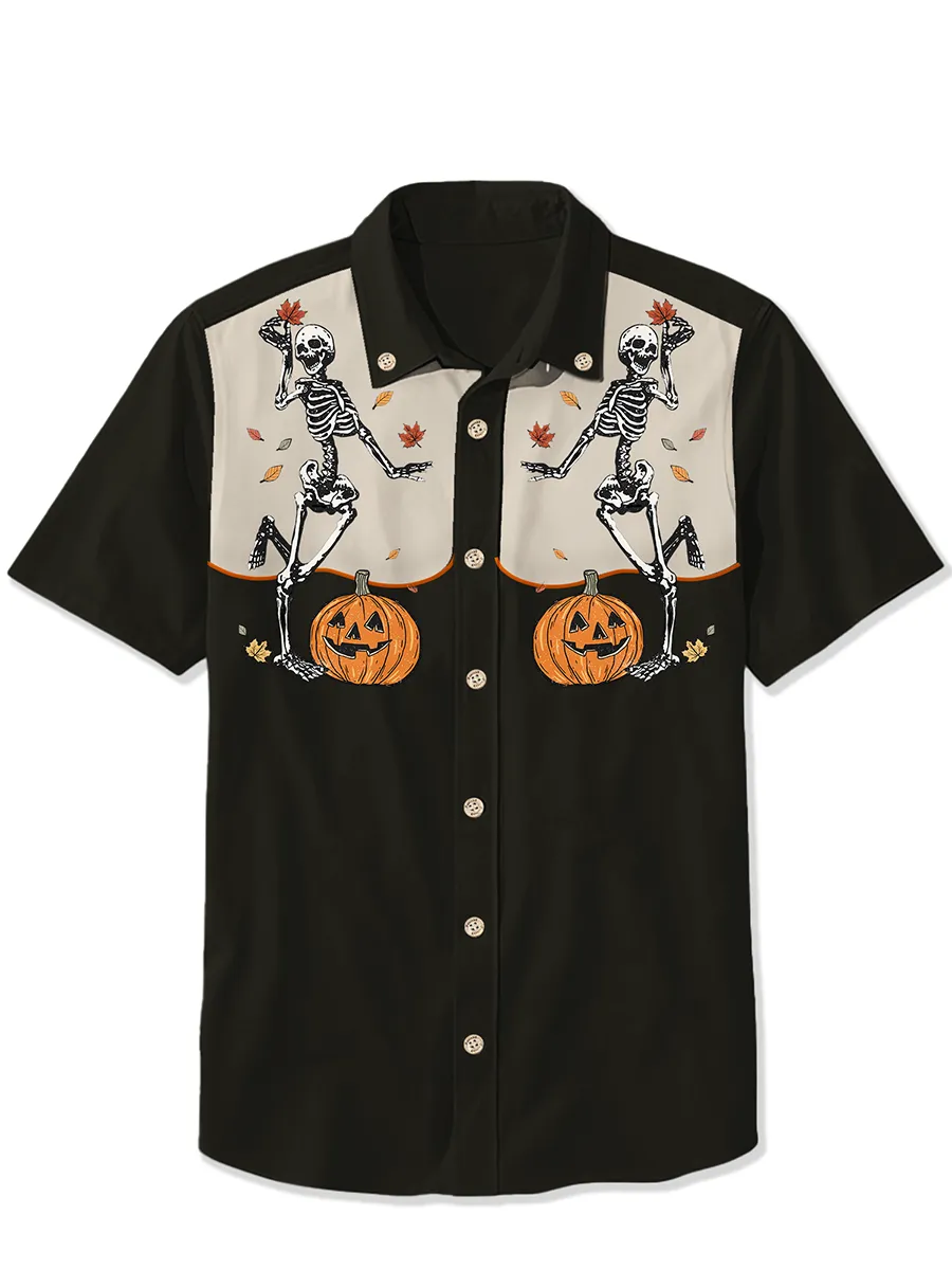 Skull Man And Maple Leaf Shirt