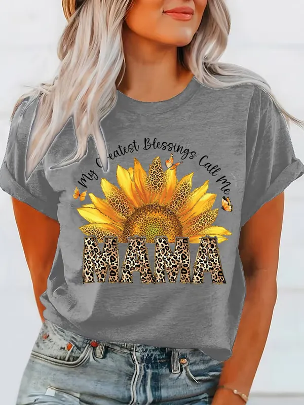 Women'S T-Shirt Women'S Casual My Greatest Blessing Is Calling Me Mom T-Shirt
