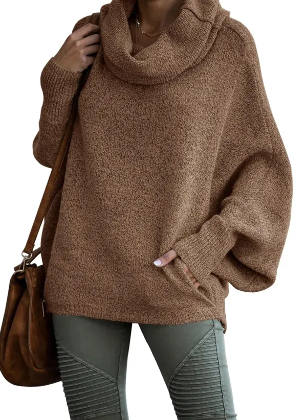 ✨Women's Cashmere Cowl Neck Pullover Sweaters with Pockets
