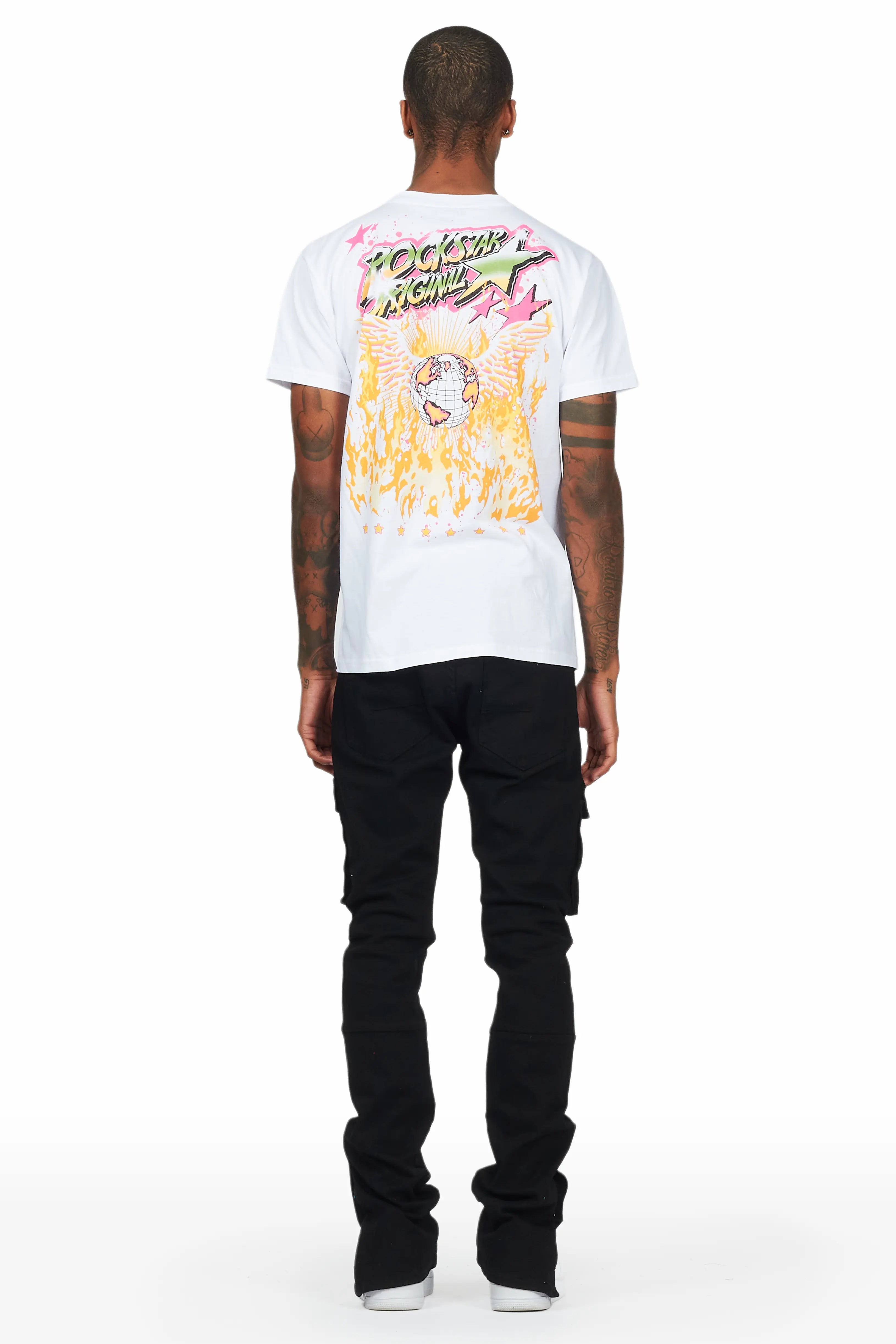 Waage Black Cargo Stacked Flare Jean