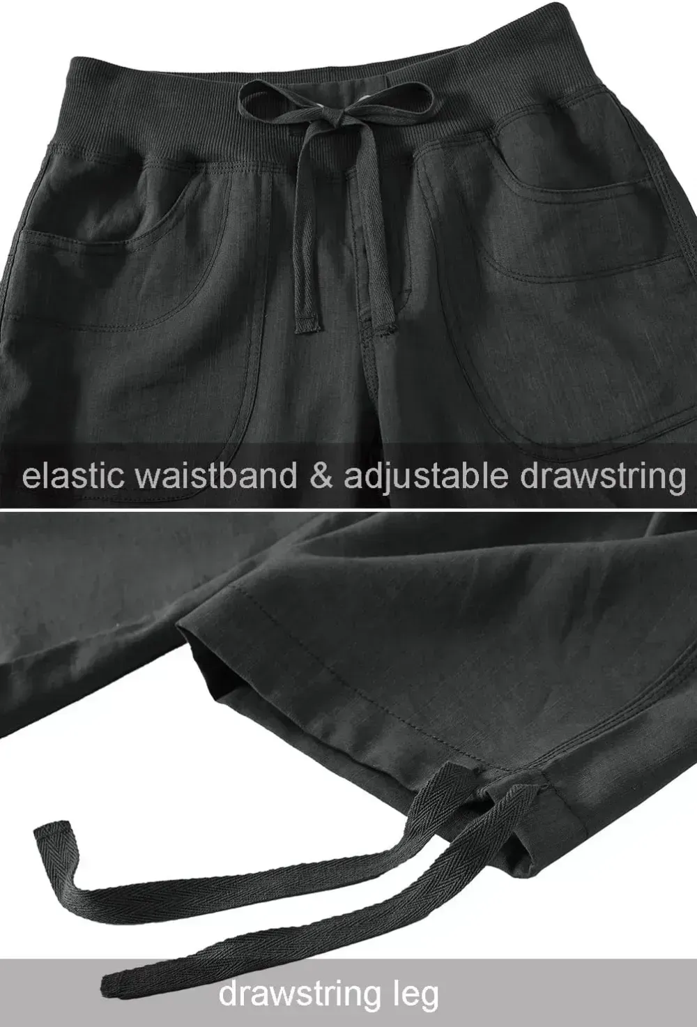 MoFiz Womens Capris with Pockets Loose Fit Casual Capri Pants Dressy Lightweight Ladies Baggy Cargo Pants for Hiking