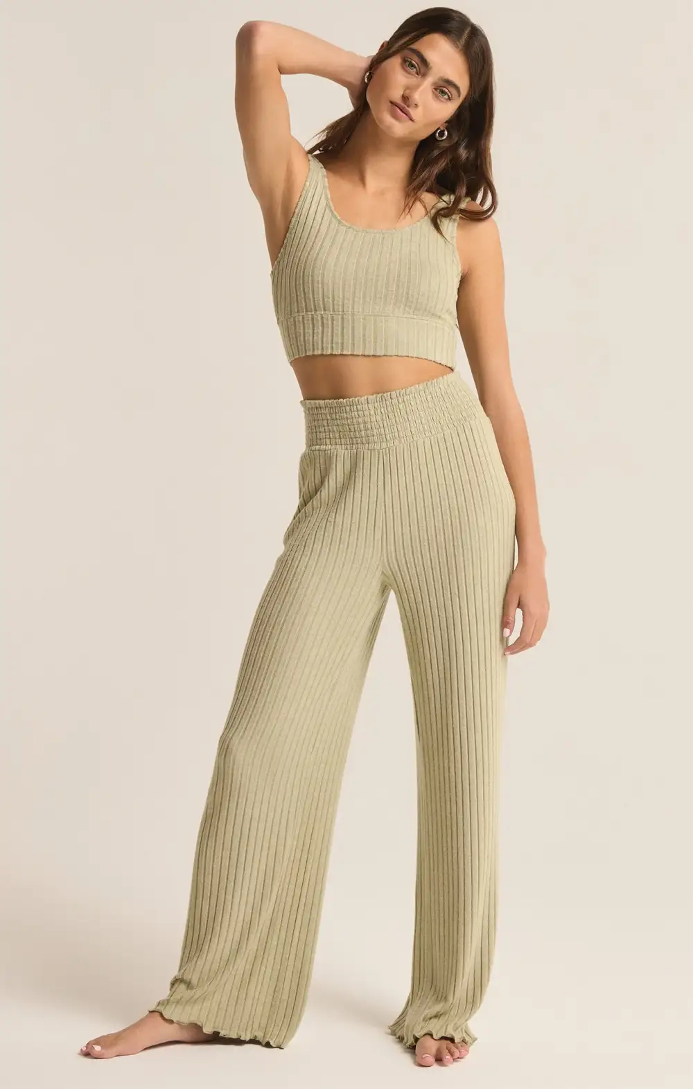Dawn Smocked Rib Pant