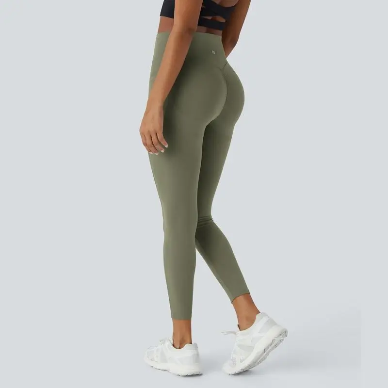Women's High-Waisted Scrunch Butt Lifting Leggings with Tummy Control & Pockets – Seamless Front, Ultra-Sculpt Fit