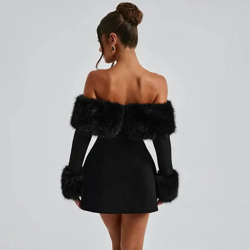 Luxury Faux Fur Dress