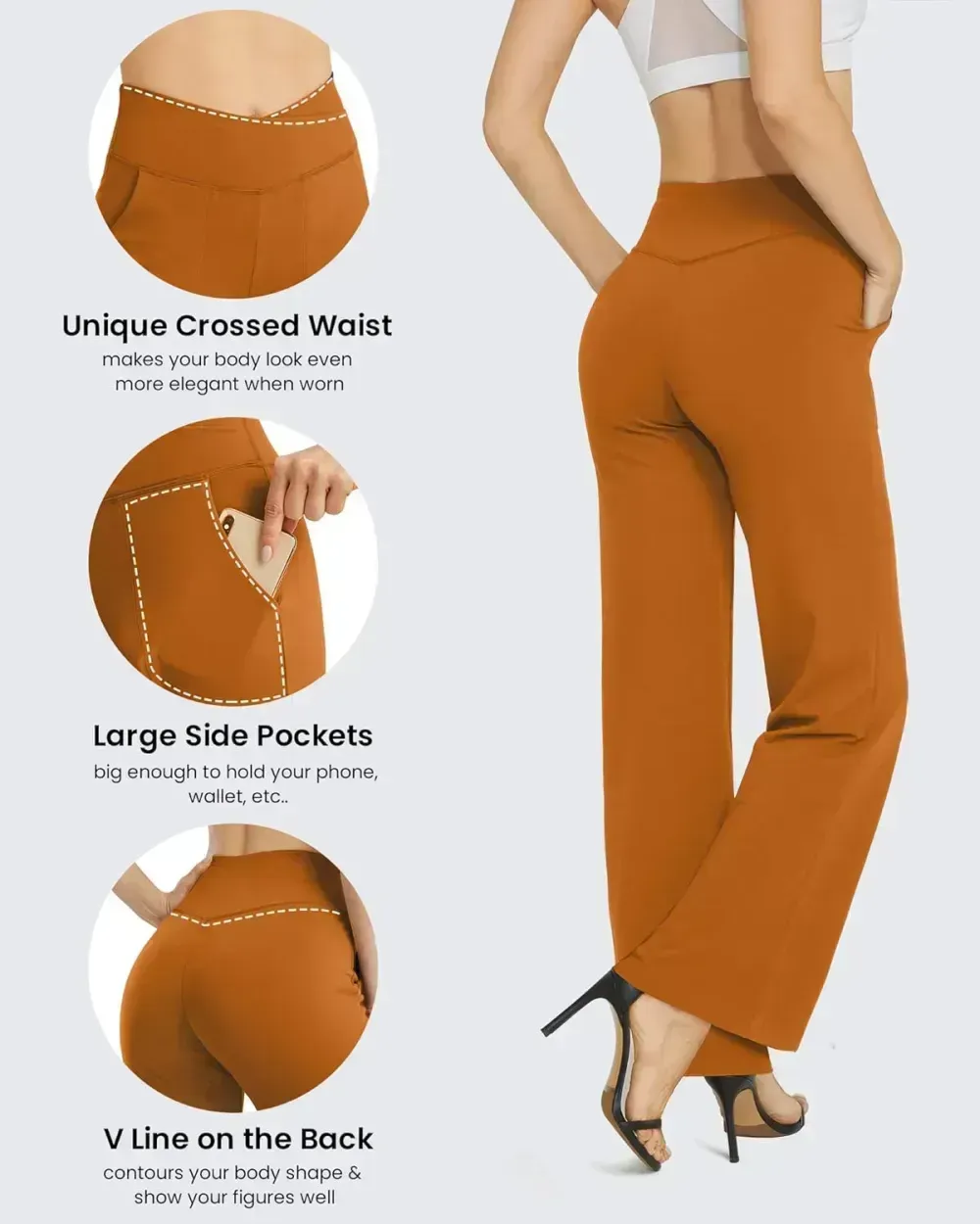 G4Free Wide Leg Pants for Women Loose Yoga Pants with Pockets Petite/Regular/Tall Stretch Casual Lounge Pants