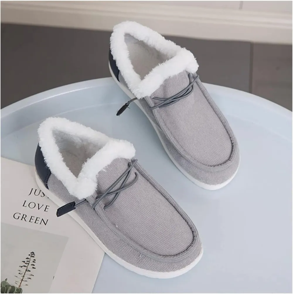 Women's Winter Warm Wendy Shoes Fleece Lined Boat Shoe Slip On Comfort Shoes,Womens Lace Up Loafers Flats Shoes (Come With Christmas socks) (Color : E, Size : EU/CN 42)