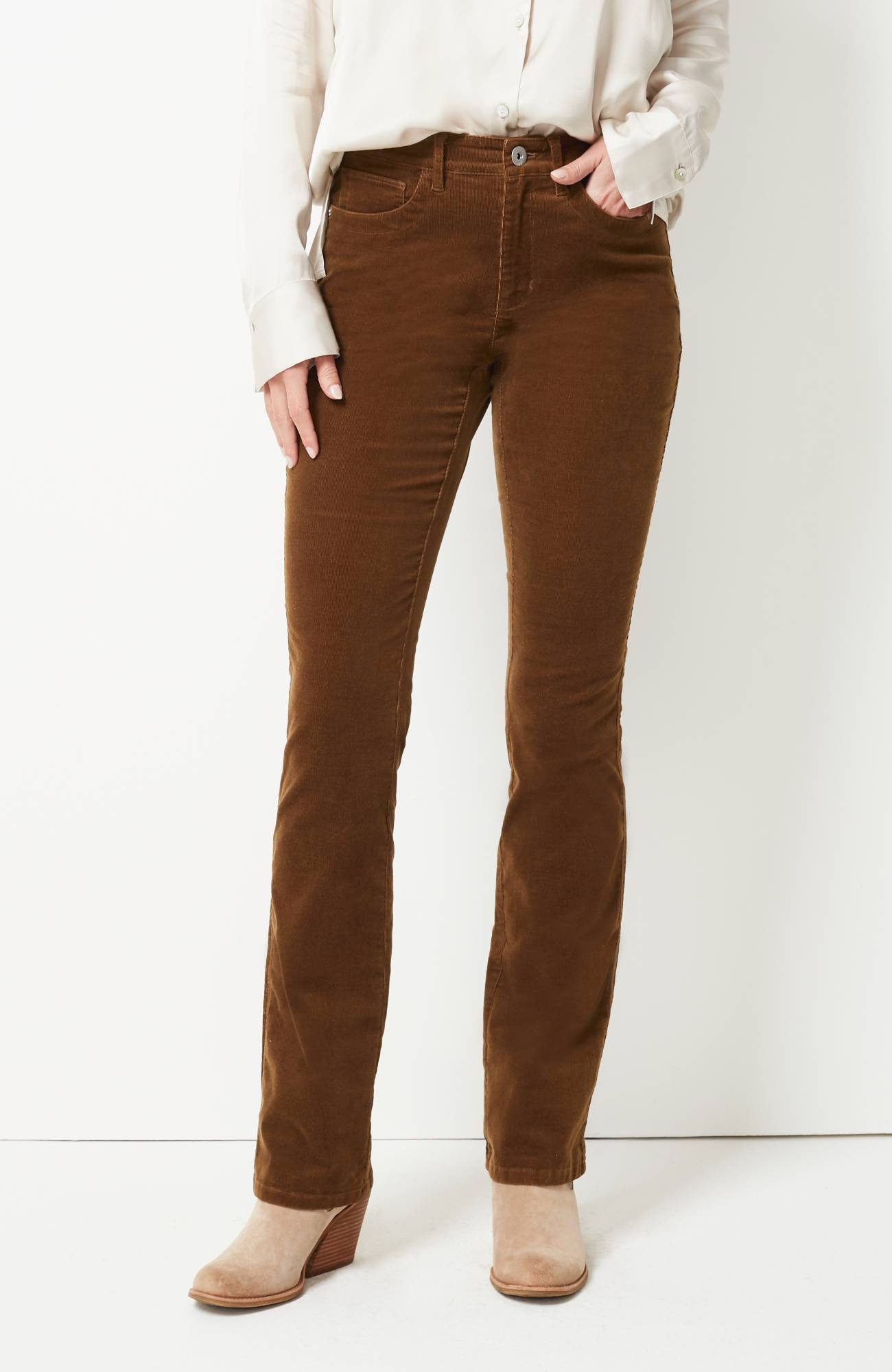 High-Rise Corduroy Boot-Cut Jeans