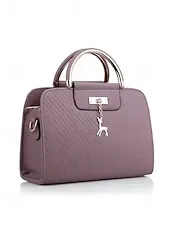 Women's Faux Leather Top Handle Tote Bag with Deer Charm - Elegant Structured Women's Shoulder Bag, Perfect for Mother's Day Gift, Work, Shopping and Casual Outings