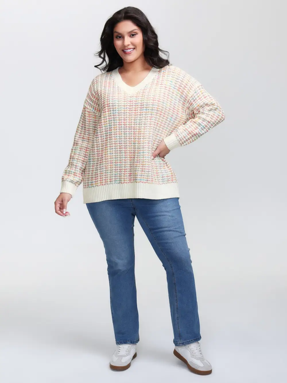 Tissue Textured Color Gradient Pullover