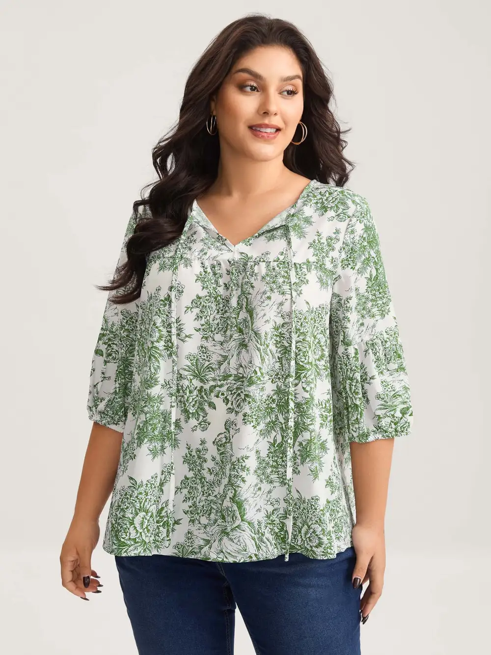 Artistic Print A-Line Blouse