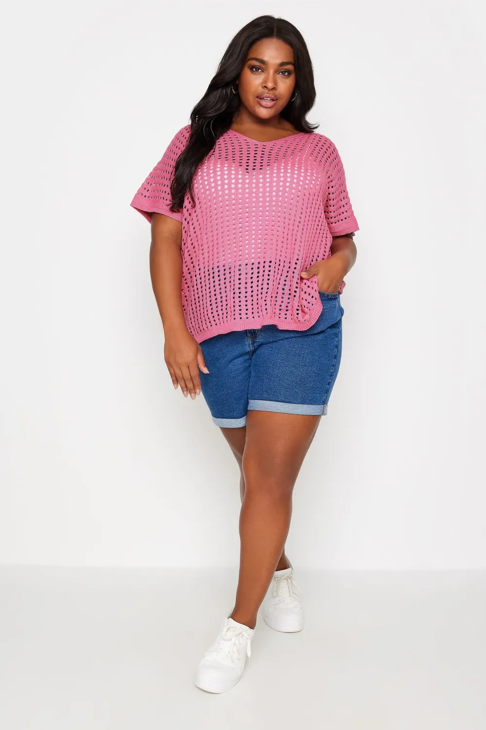 YOURS Curve Black Crochet Top