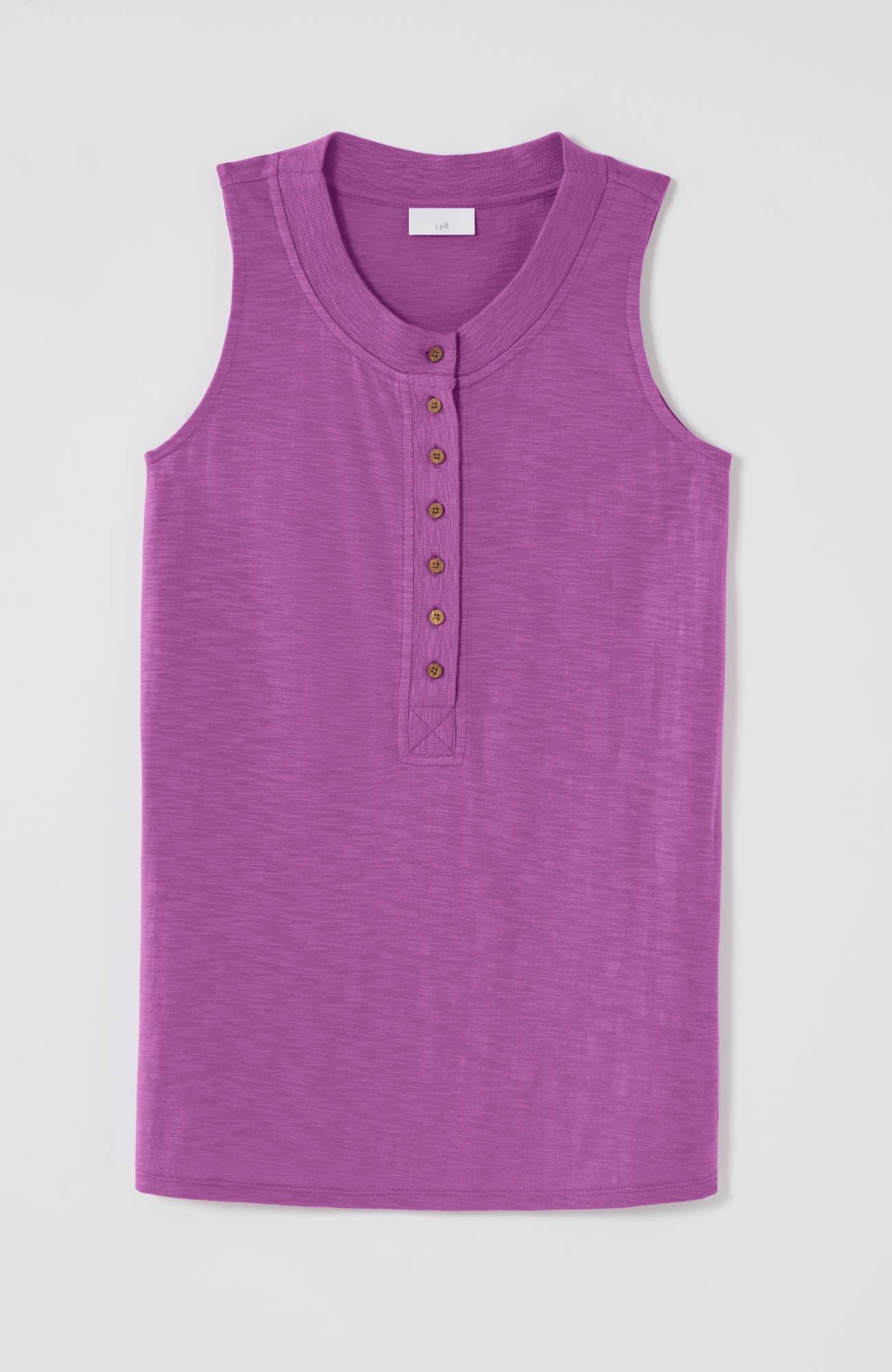 Rib-Trim Henley Tank