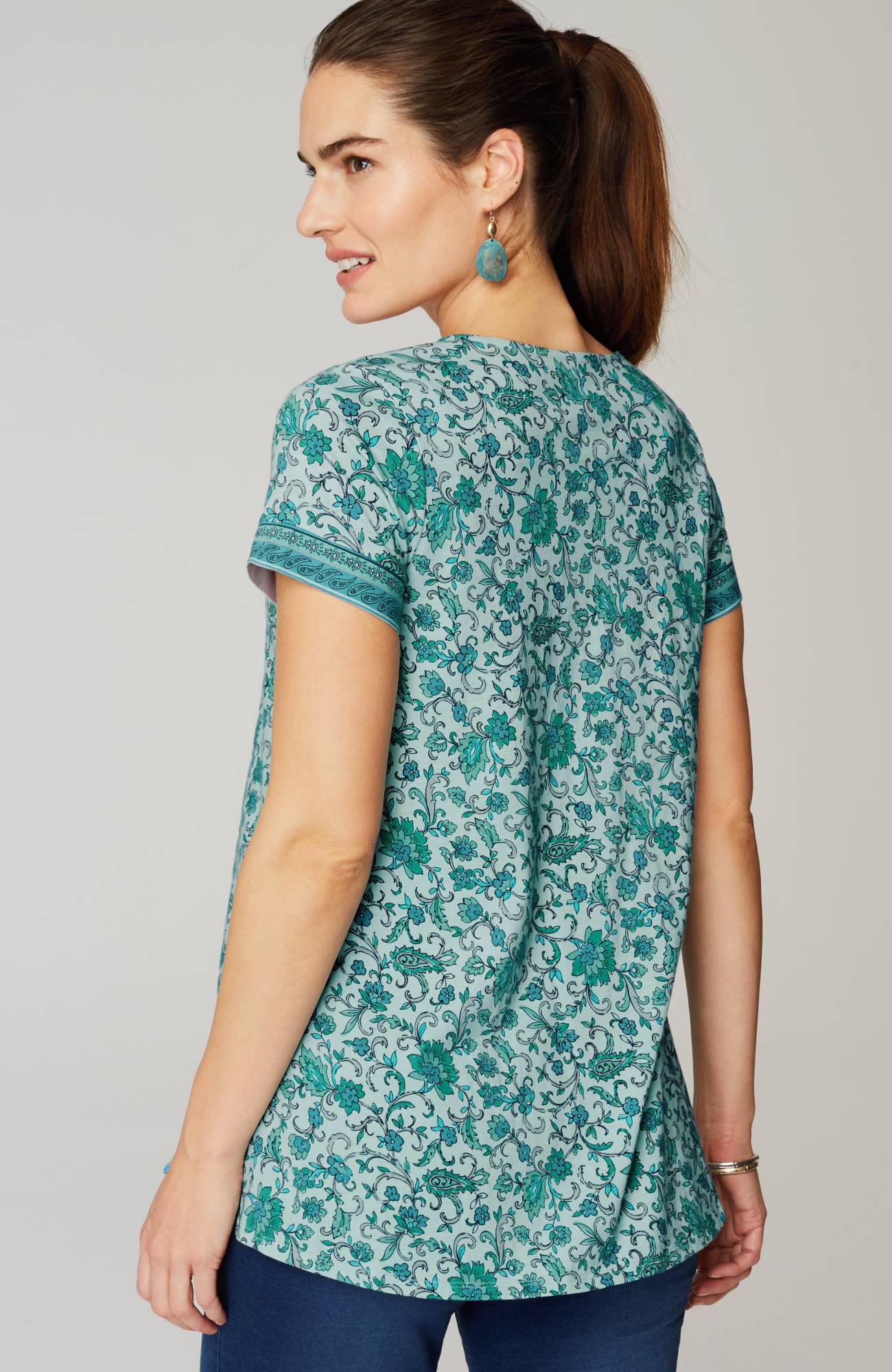 pure jill side-slit elliptical tee