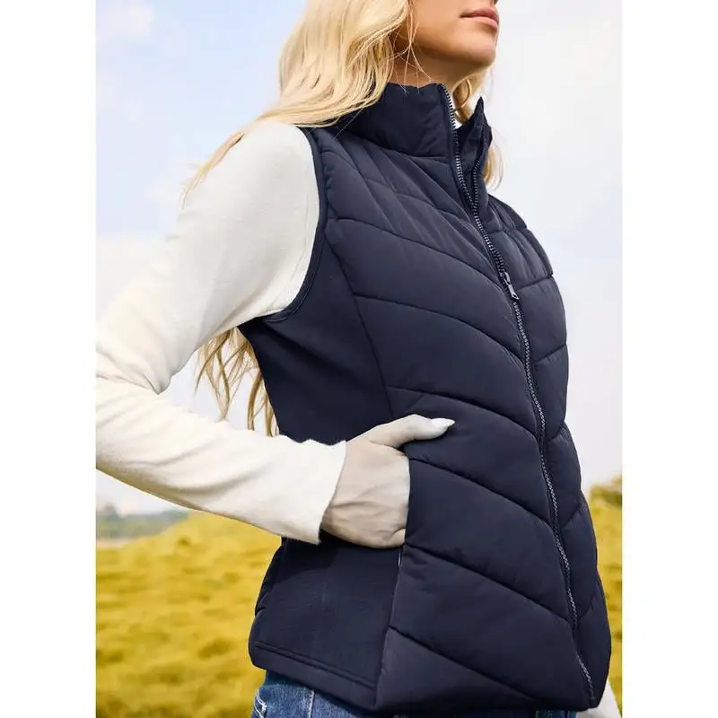 ✨️Cozy Without Bulk: Puffer Vest Women Sleeveless Zip Up Outerwear