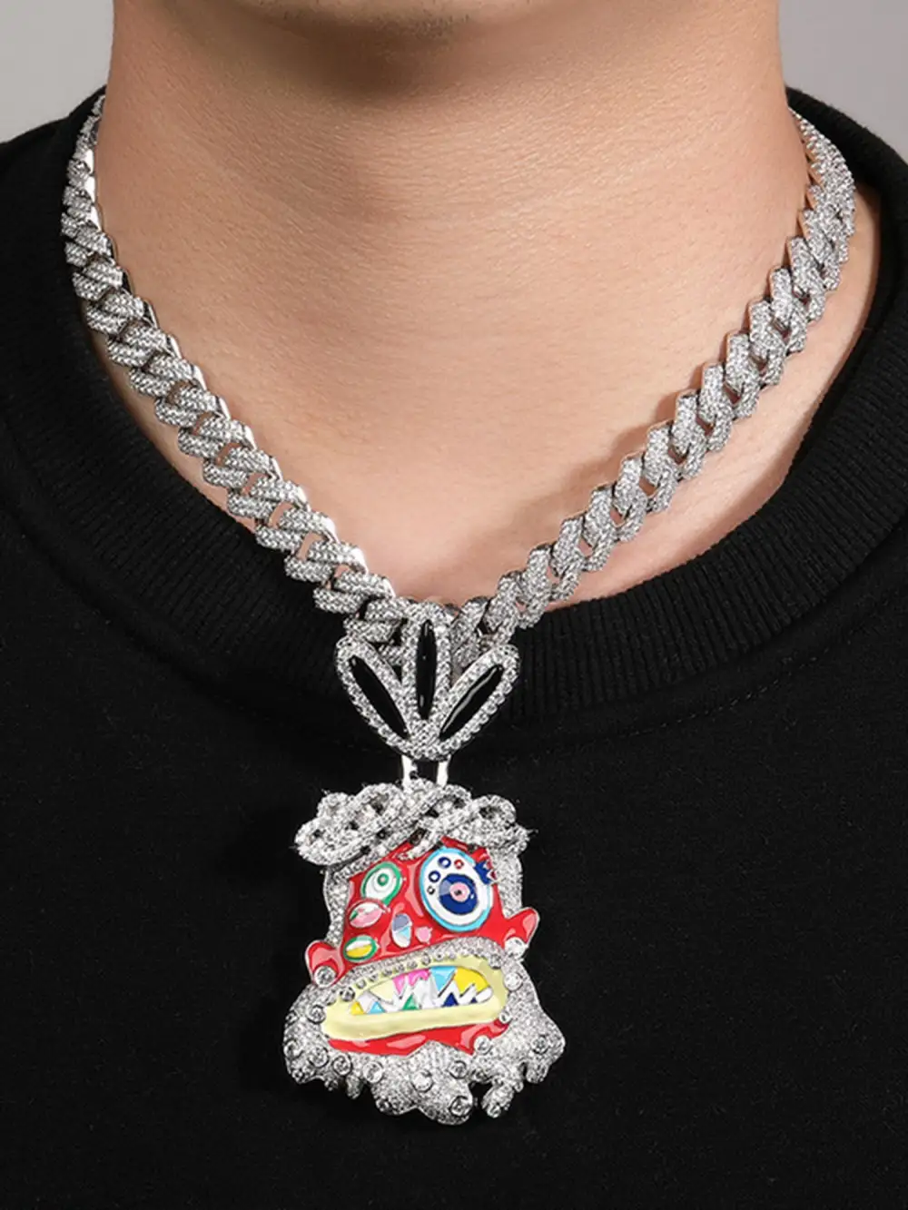 Hip Hop Utopia Zircon Necklace - 2082